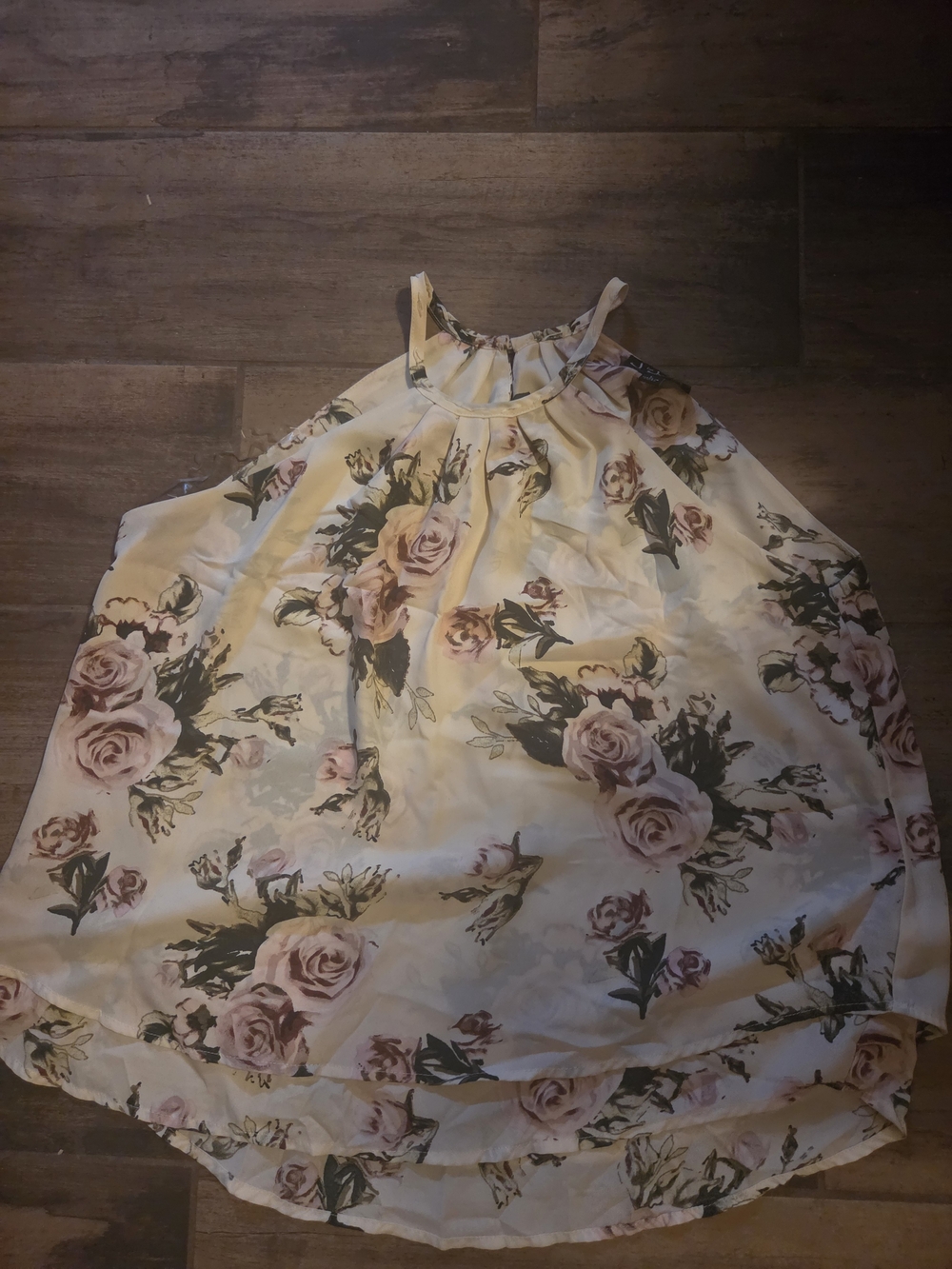 J for Justify Floral Halter Tank - Cream, Pink & Olive